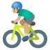 🚴🏼‍♂️ man biking: medium-light skin tone display on Google